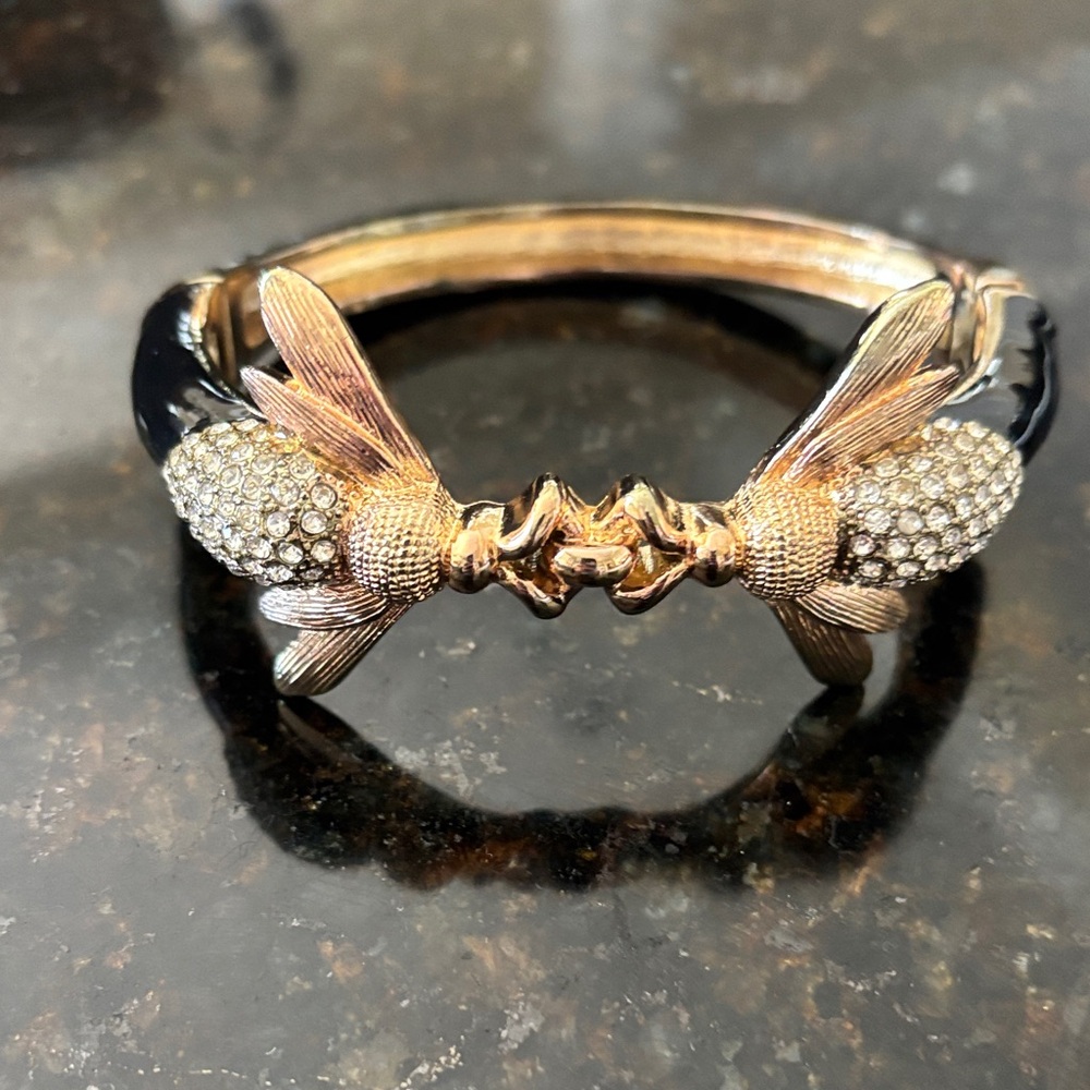 Elegant Gold and Silver Bee Bracelet